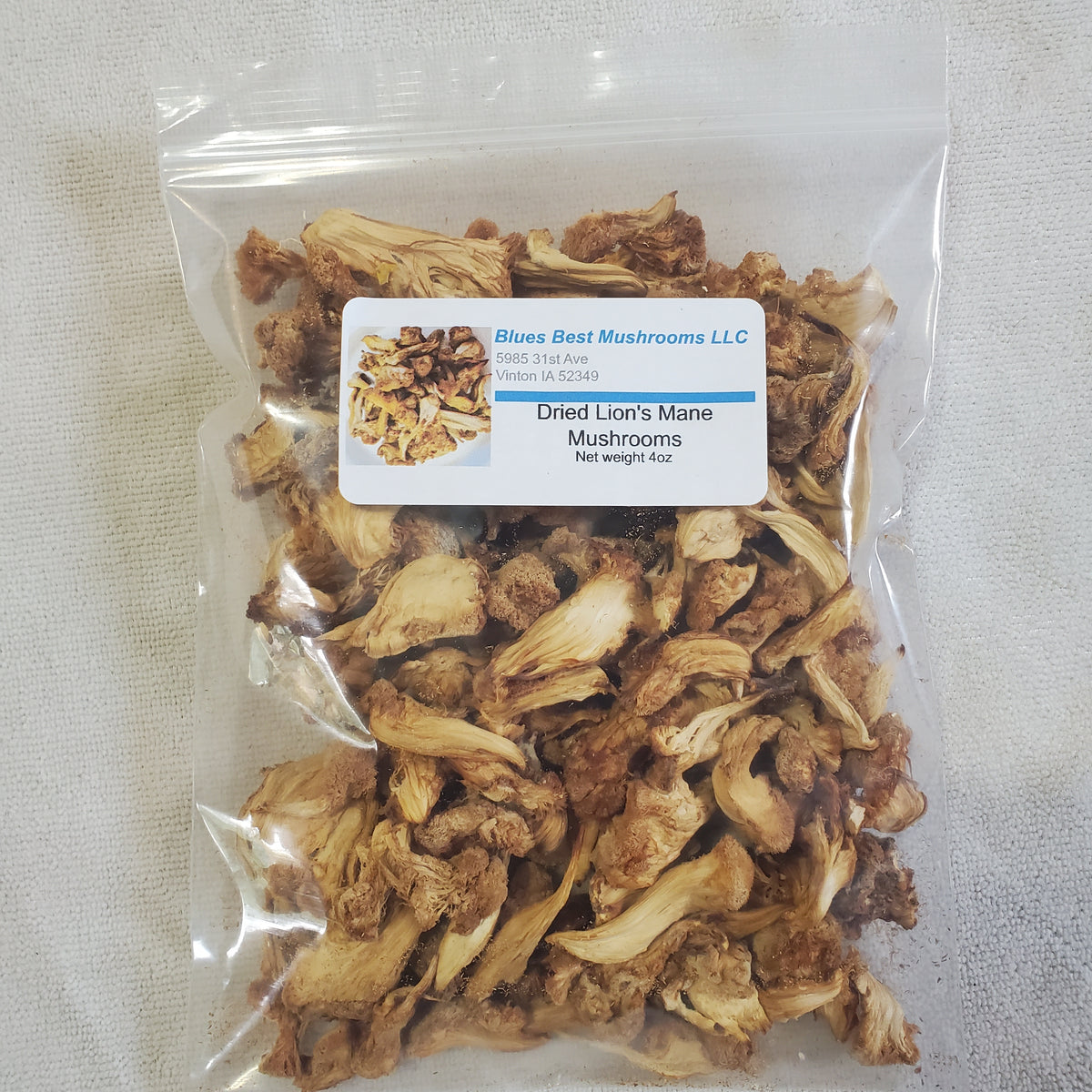 4 Ounce Dried Organic Lion's Maine Mushrooms (Pom Pom) Blues Best